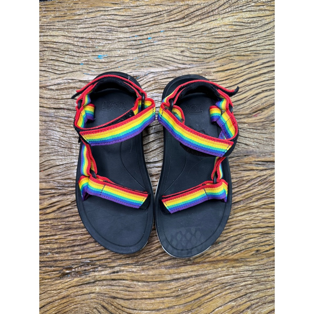 Teva Hurricane XLT2 Rainbow Sandals Kids Size 1 Black Striped 1019390C Pride